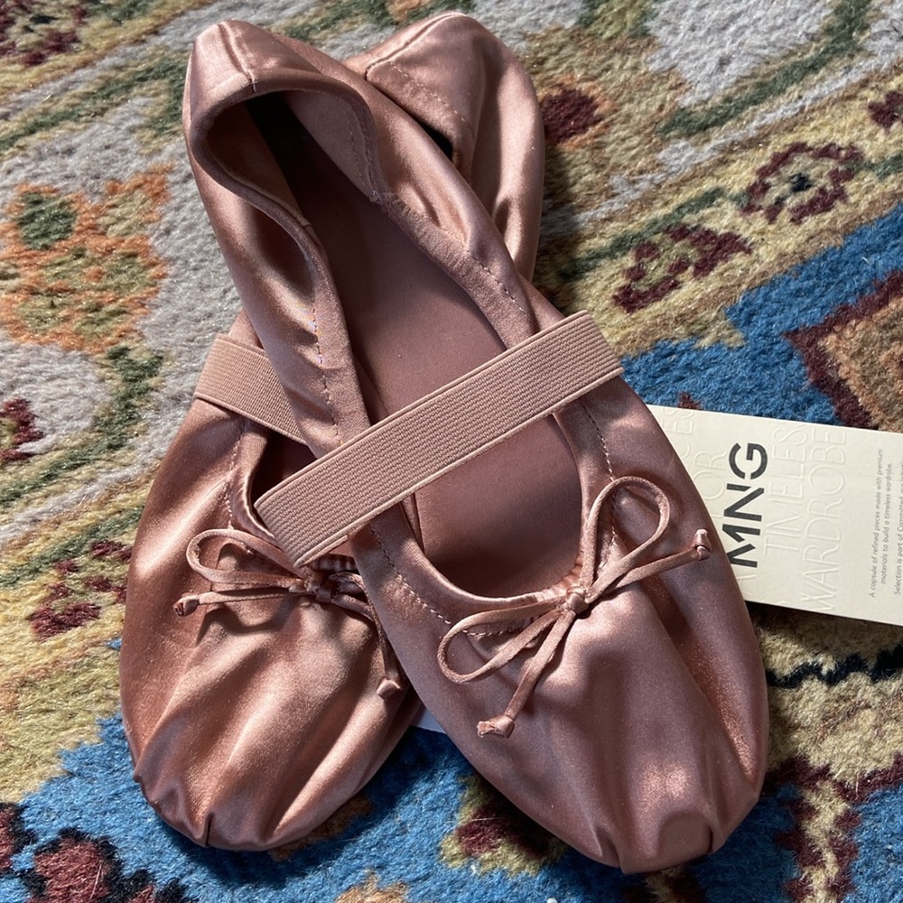 Mango copper ballet flats